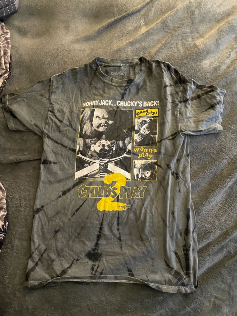 Chucky Child’s Play 2 Tie-Dye Graphic T-Shirt | Horror Movie Tee | Size M